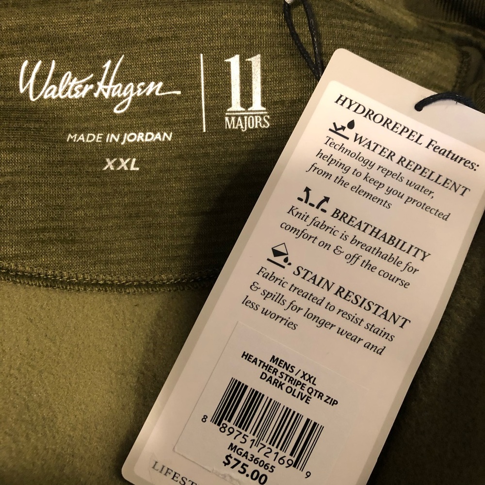 Walter Hagen 11 majors golf heather olive sweater size S new - Picture 6 of 8